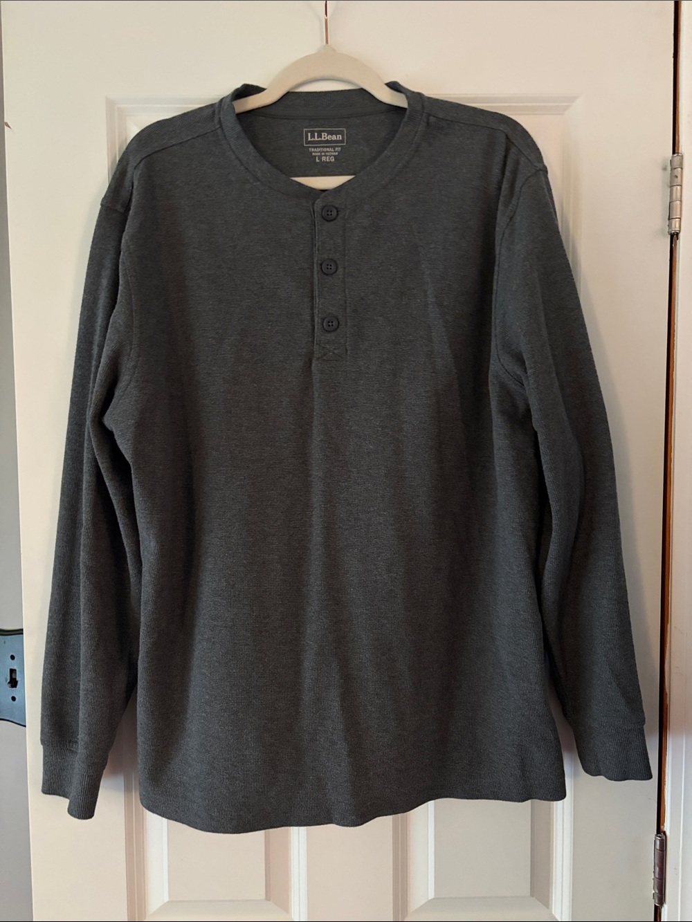 L.L. Bean Men's Long-Sleeve Henley - Charcoal